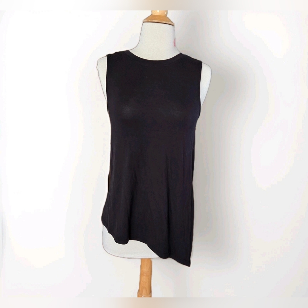 Athleta Black Stretch Slit One Side Tank Top Shirt Women Size XS Casual Athletic